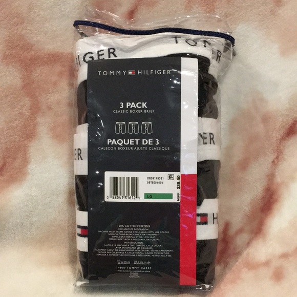 Tommy Hilfiger 3 pack Classic Boxer Brief Mens Size Large 36-38 Black NWT sealed - Picture 7 of 13